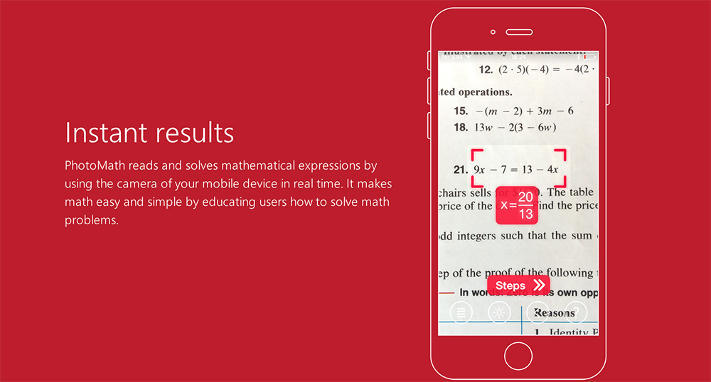 Photo Math Application PhotoMath : l'application qui résout les formules mathématiques en ...