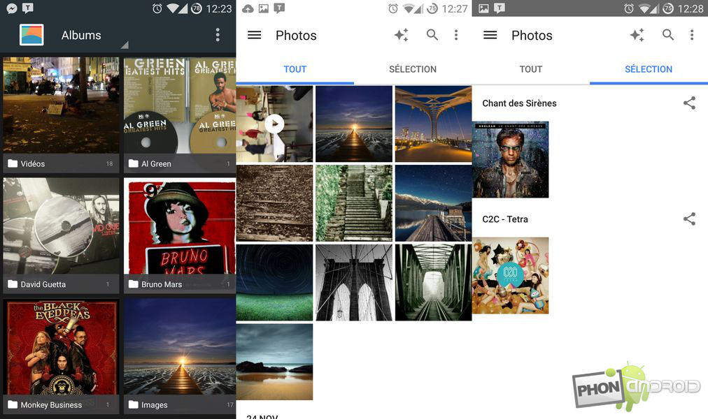 Photographies Android Library Galerie : pourquoi Google a fait disparaitre l'application sur Lollipop