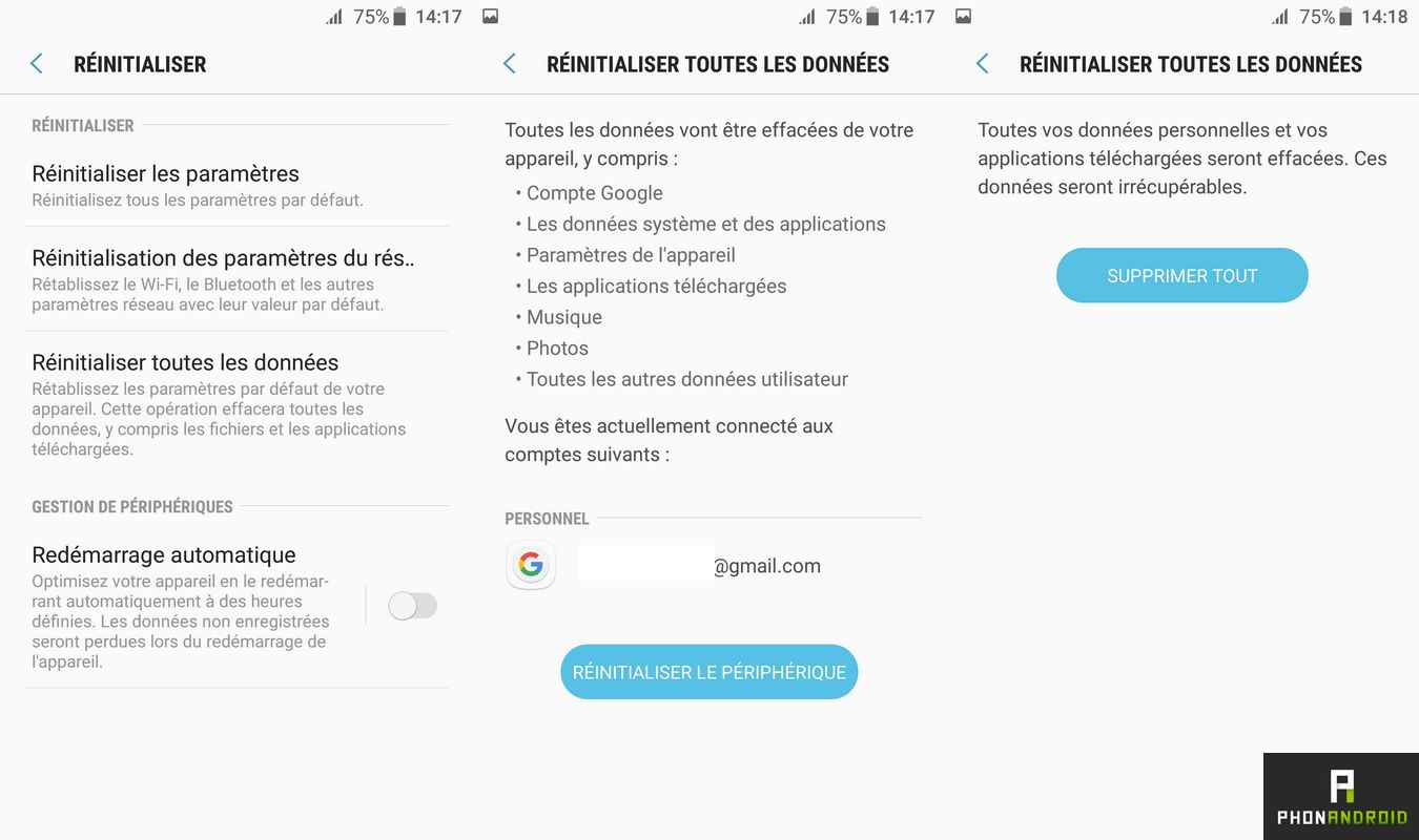Comment réinitialiser un smartphone Samsung