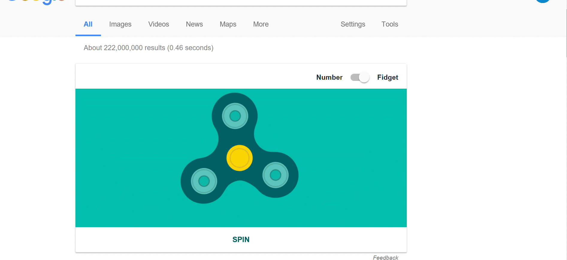 Hand Spinner Google a caché un fidget spinner dans son moteur de