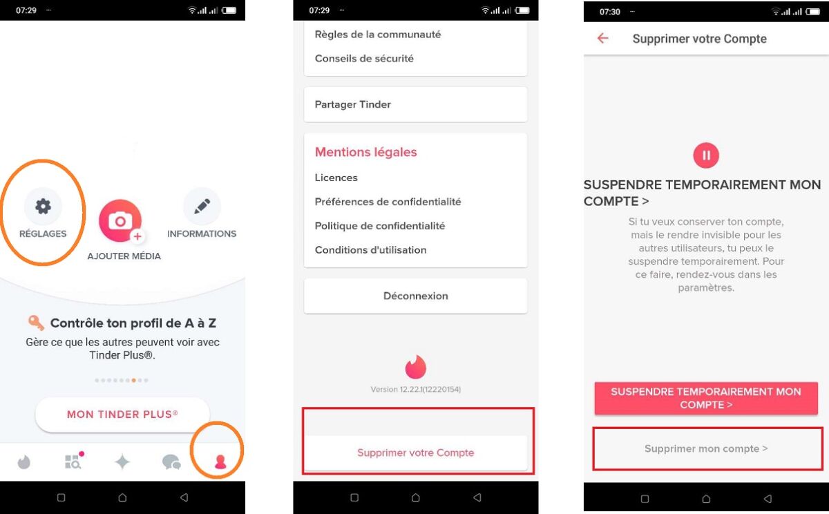 Comment supprimer son compte Tinder