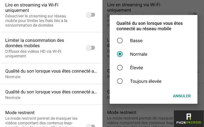 YouTube Music propose désormais la lecture audio haute qualité jusqu