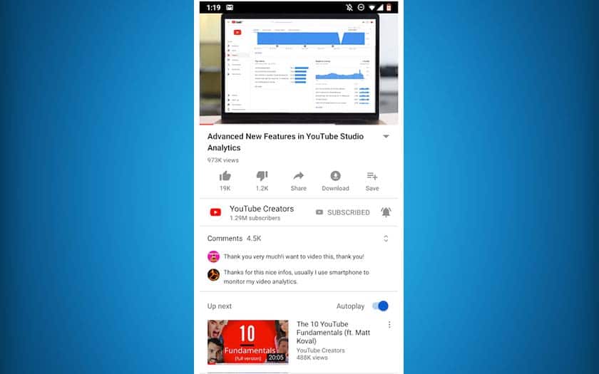 YouTube sur Android : Google teste une nouvelle interface