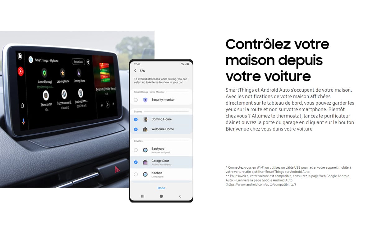 Android Auto ajoute Samsung SmartThings pour contrôler lumières et ...