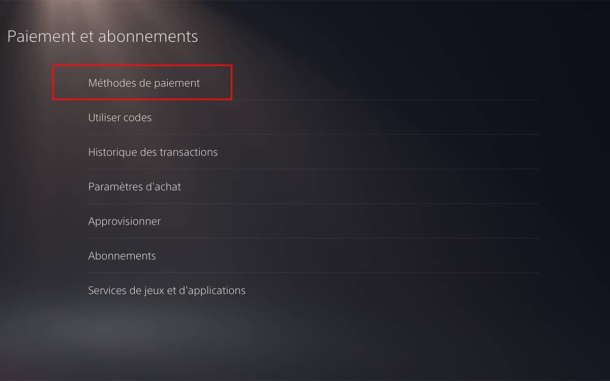 PS5 comment supprimer vos informations de paiement sur votre console