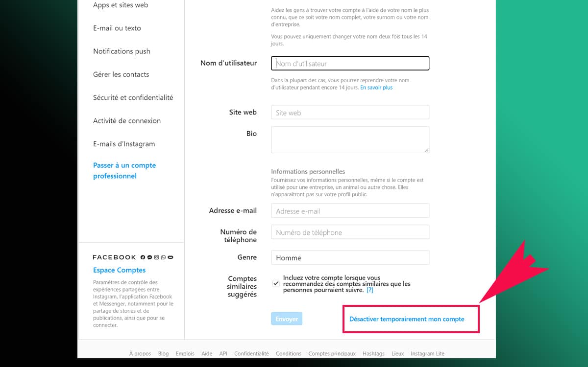 Comment supprimer ou désactiver son compte Instagram