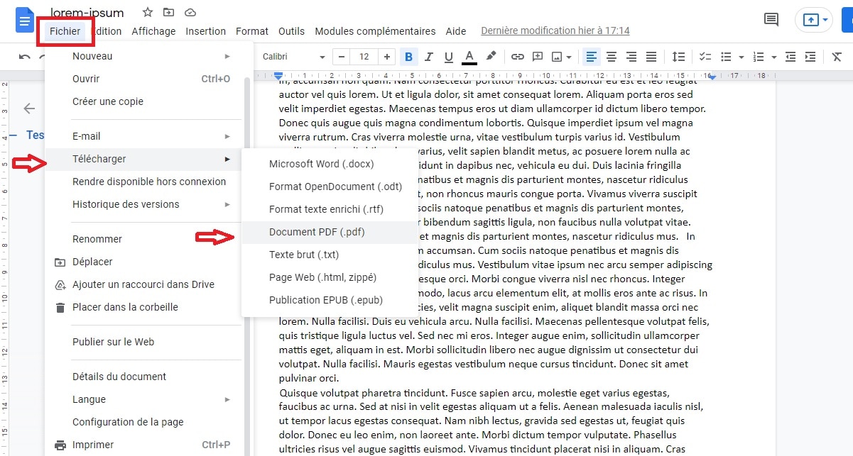 Comment convertir un document Word en fichier PDF
