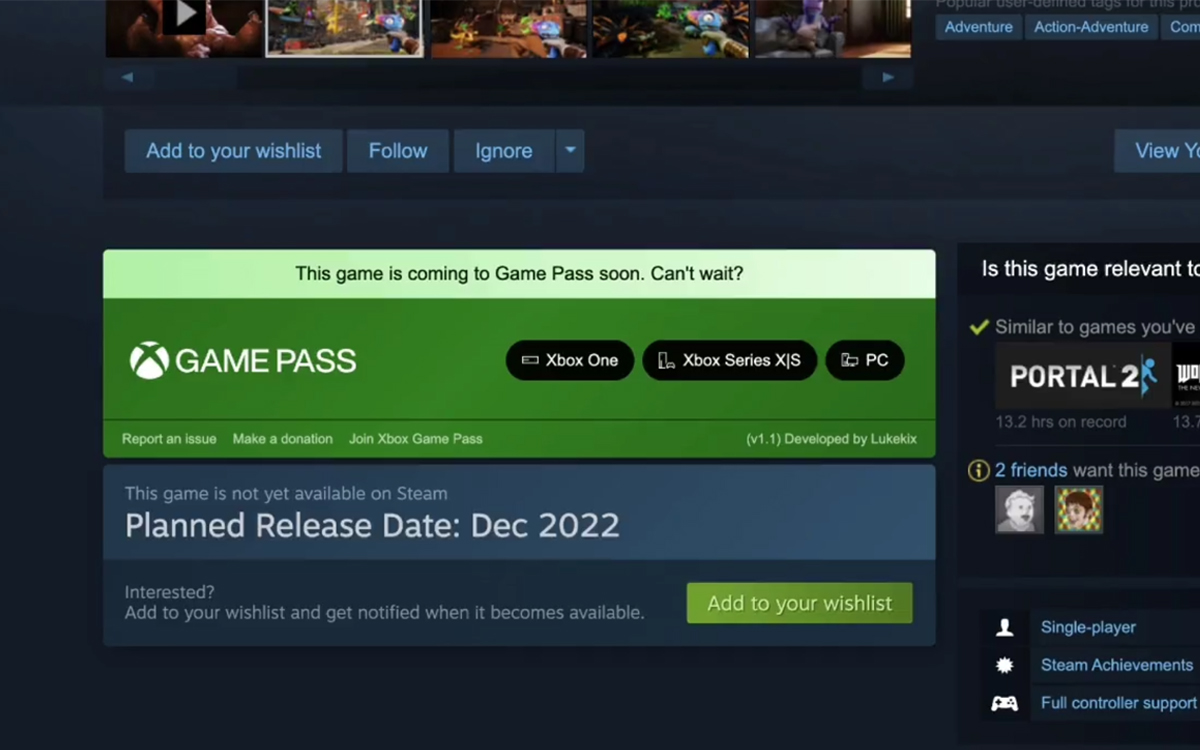 Steam Extention Steam : n'achetez plus des jeux qui sont déjà sur le Xbox Game Pass ...