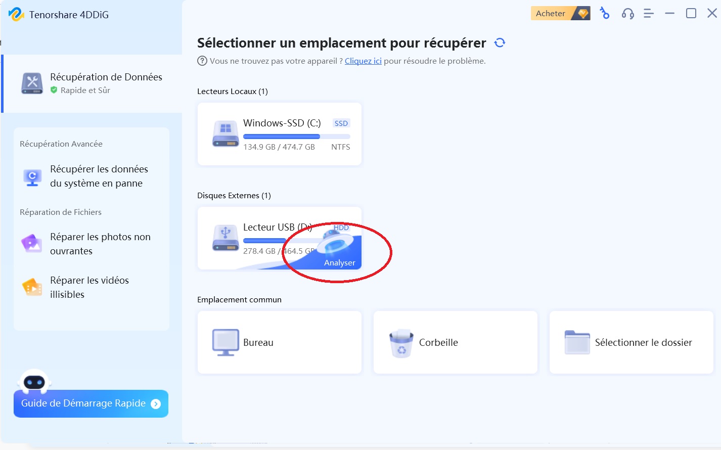 4DDiG Data Recovery comment récupérer des données sur un disque dur — free download