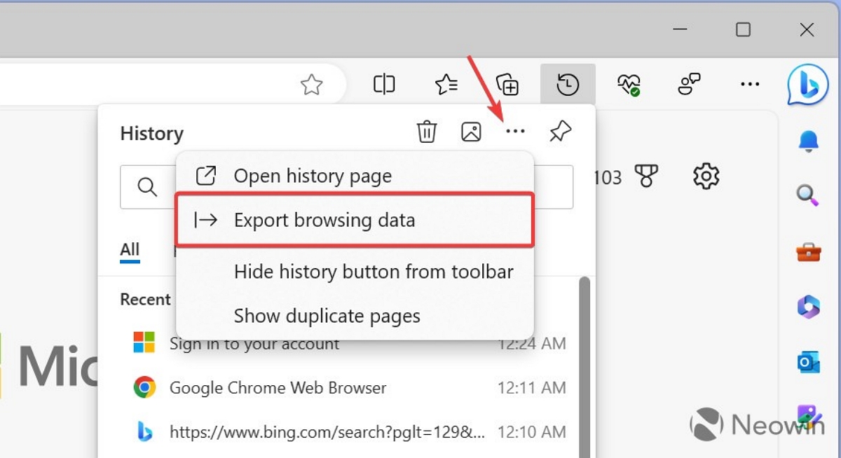 Microsoft Edge profite d’une option inédite pour exporter votre historique de navigation