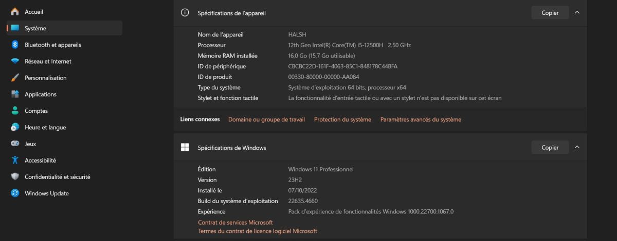 Windows 11 fiche technique