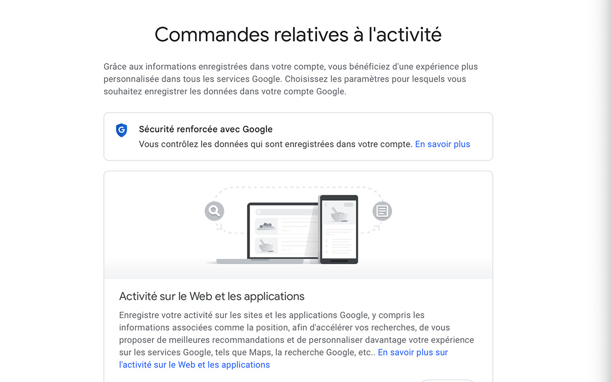 google activité en ligne