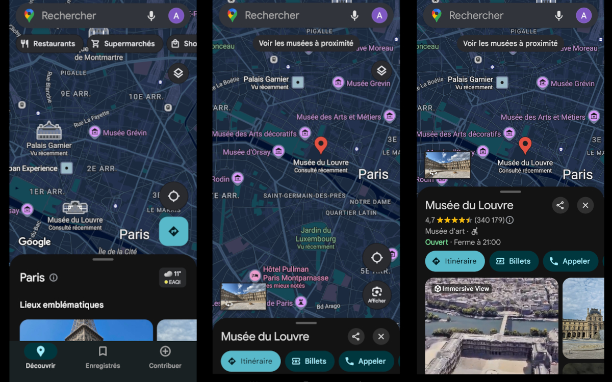 google maps fenetres android