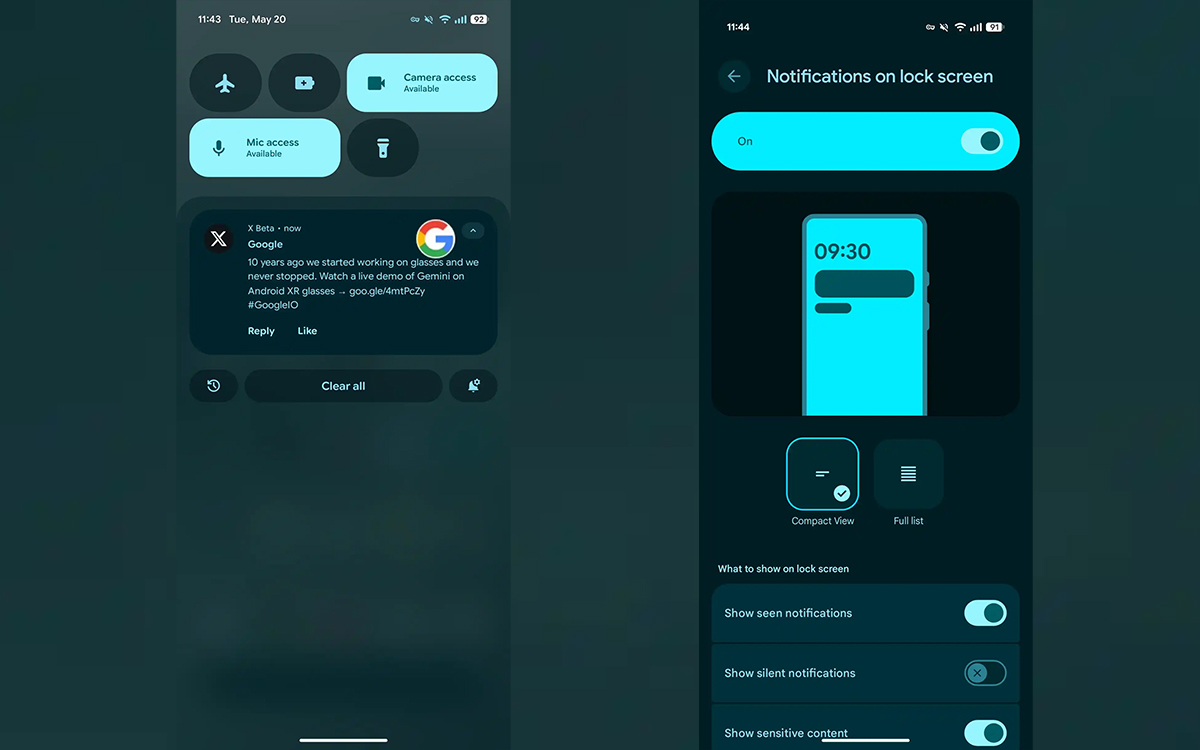 Android 16 QPR1 Bêta 1 notifications