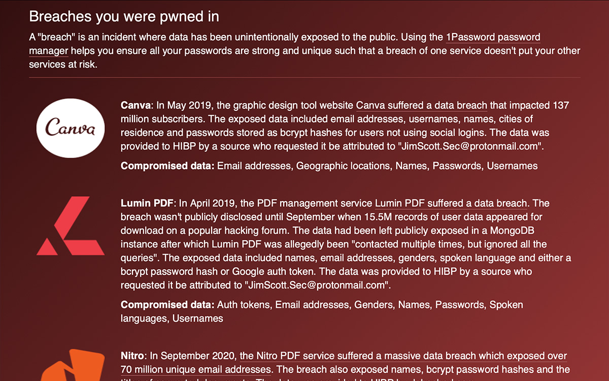 outils mots de passe fuites