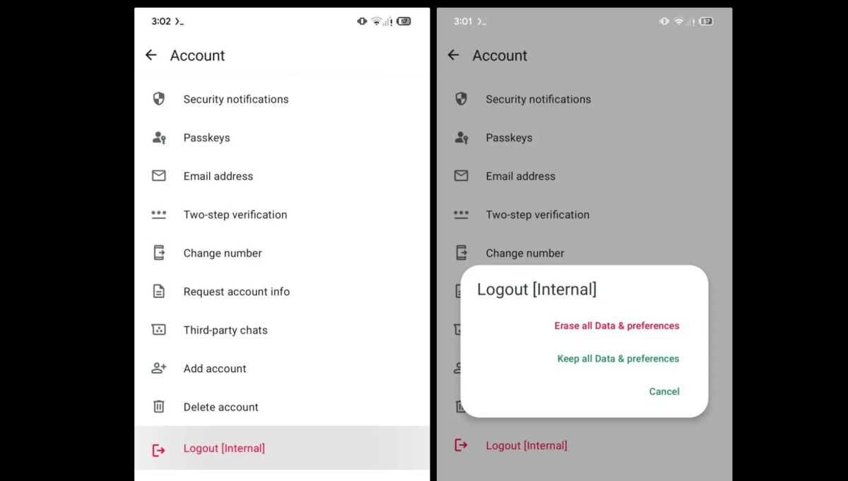 WhatsApp déconnexion