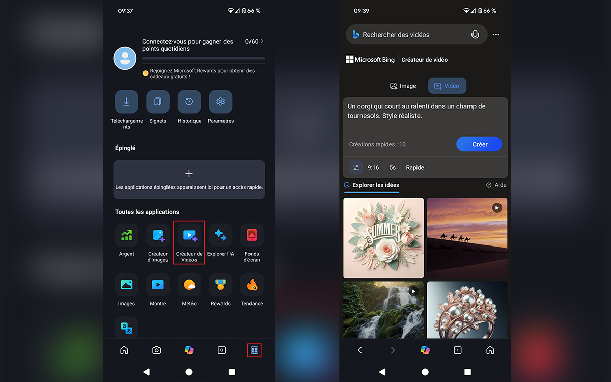 Creation video IA Bing
