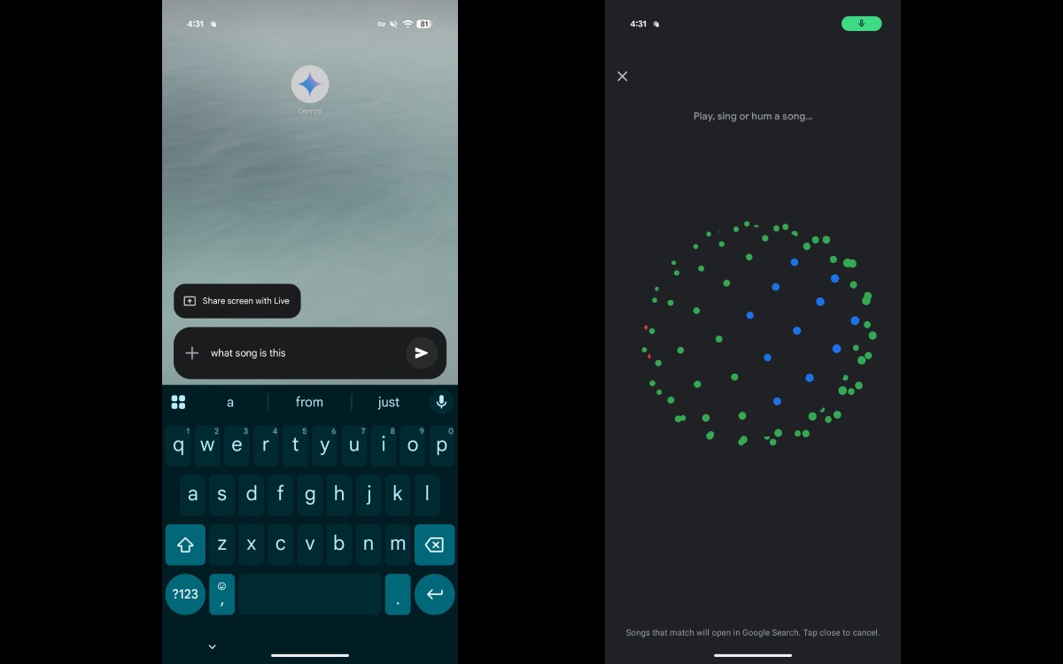 gemini reconnait musique