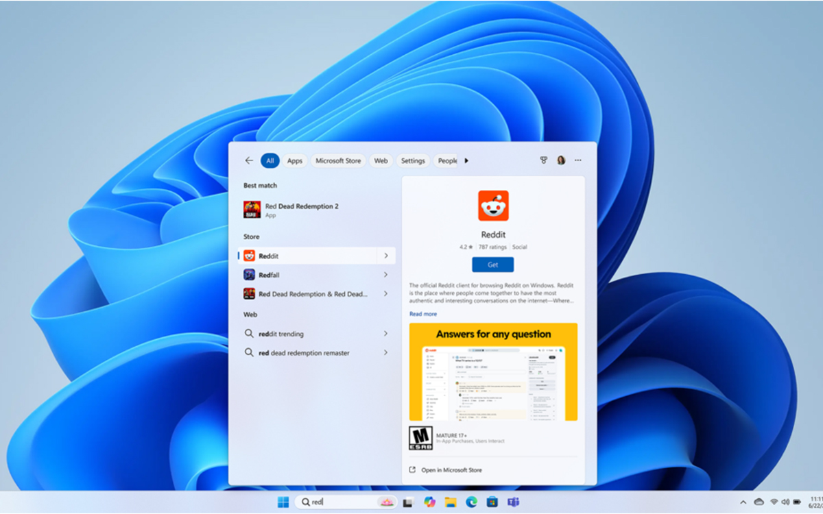 Microsoft Store dans la Recherche Windows