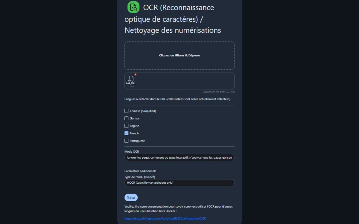 Stirling PDF : OCR 1