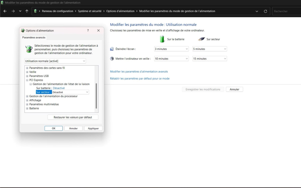 Ajustement du plan d'alimentation au SSD