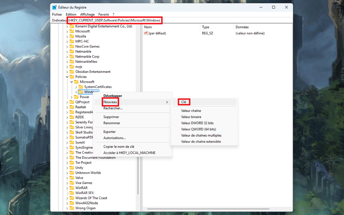 Registre Windows 11 1