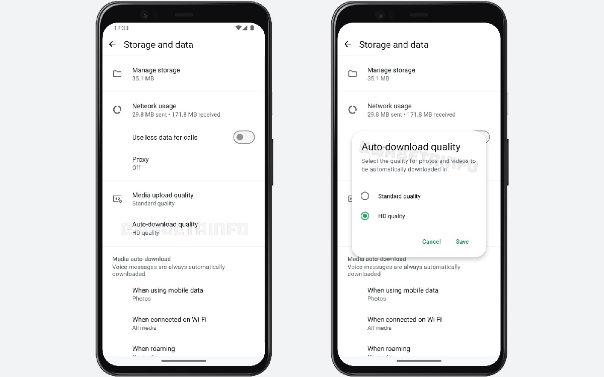 whatsApp choix qualite telechargements