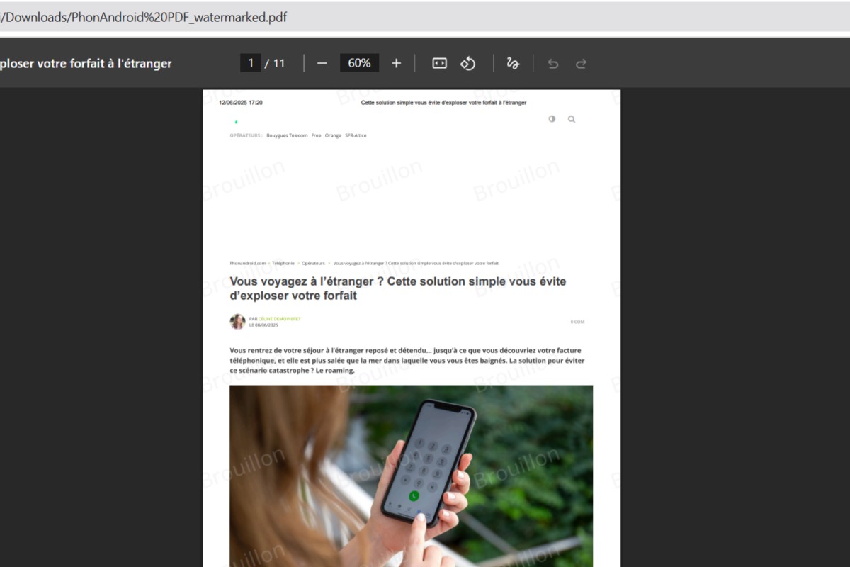 Stirling PDF : ajouter un filigrane 2