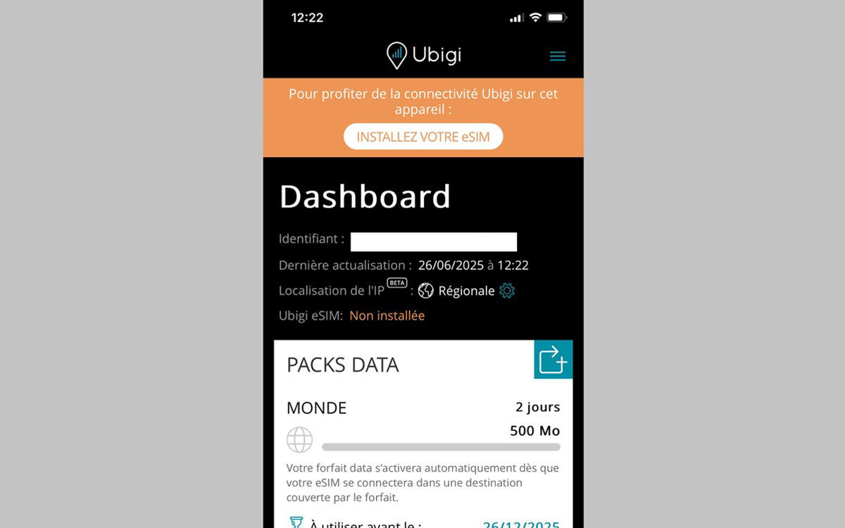 Installer SIM Ubigi