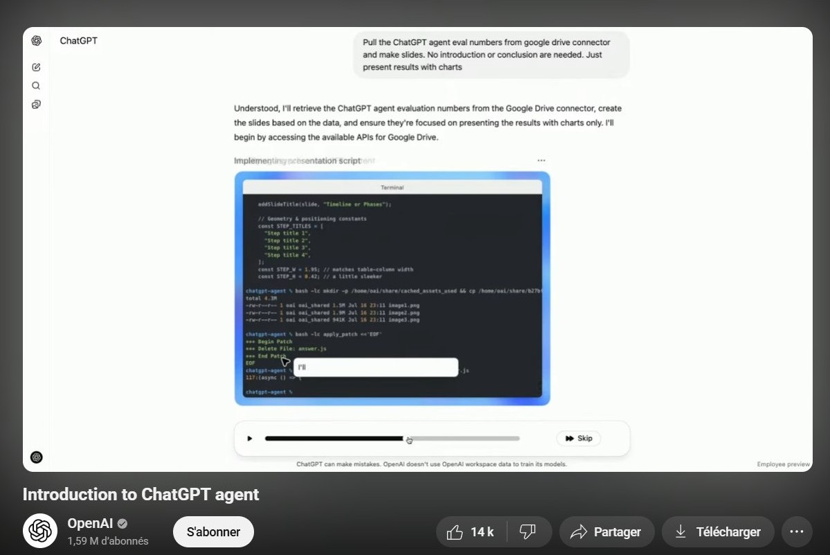 ChatGPT Agent connecteurs - Crédits : OpenAI