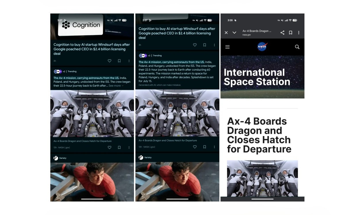 Google Discover et ses résumés d'articles générés par IA. Crédits : 9to5Google