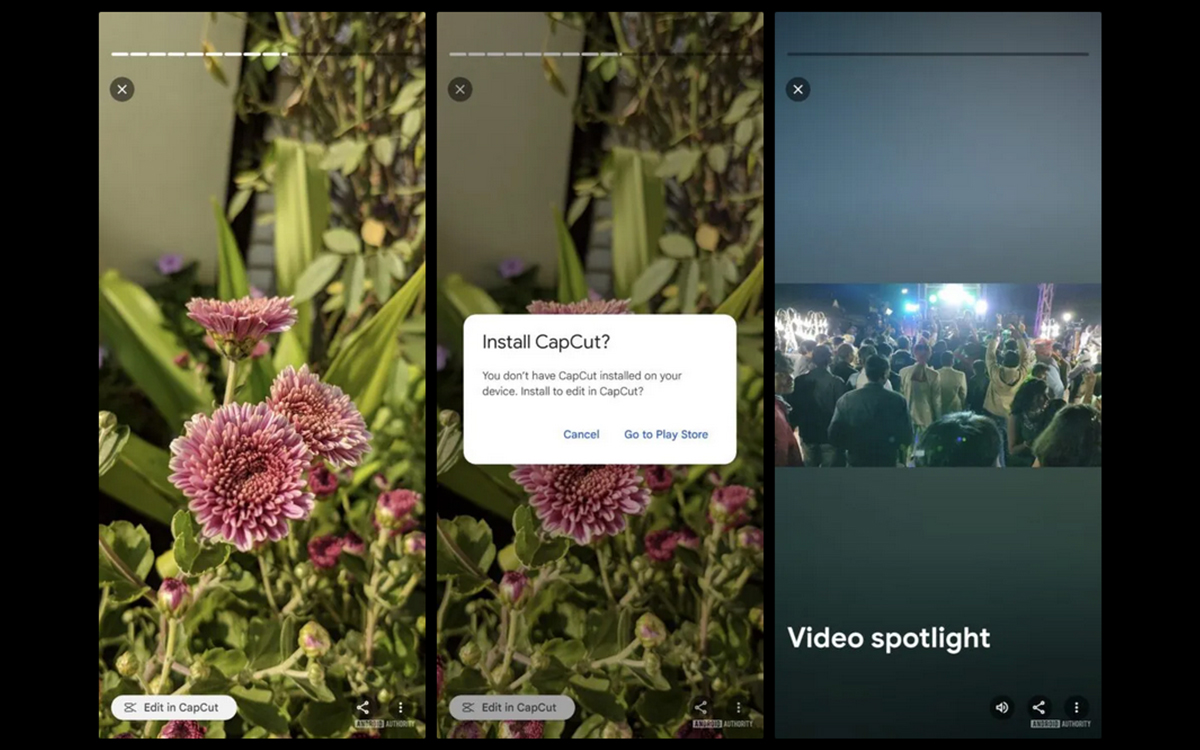 Intégration de CapCut dans Google Photos