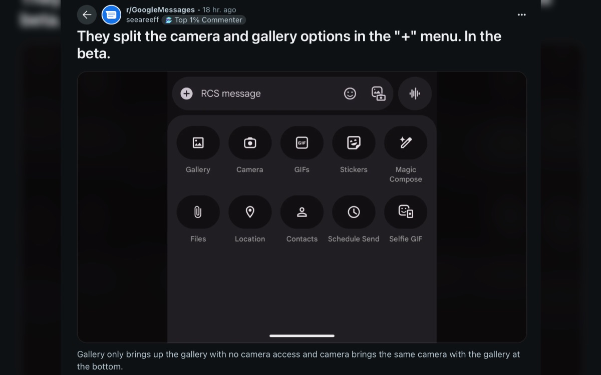 google messages split boutons