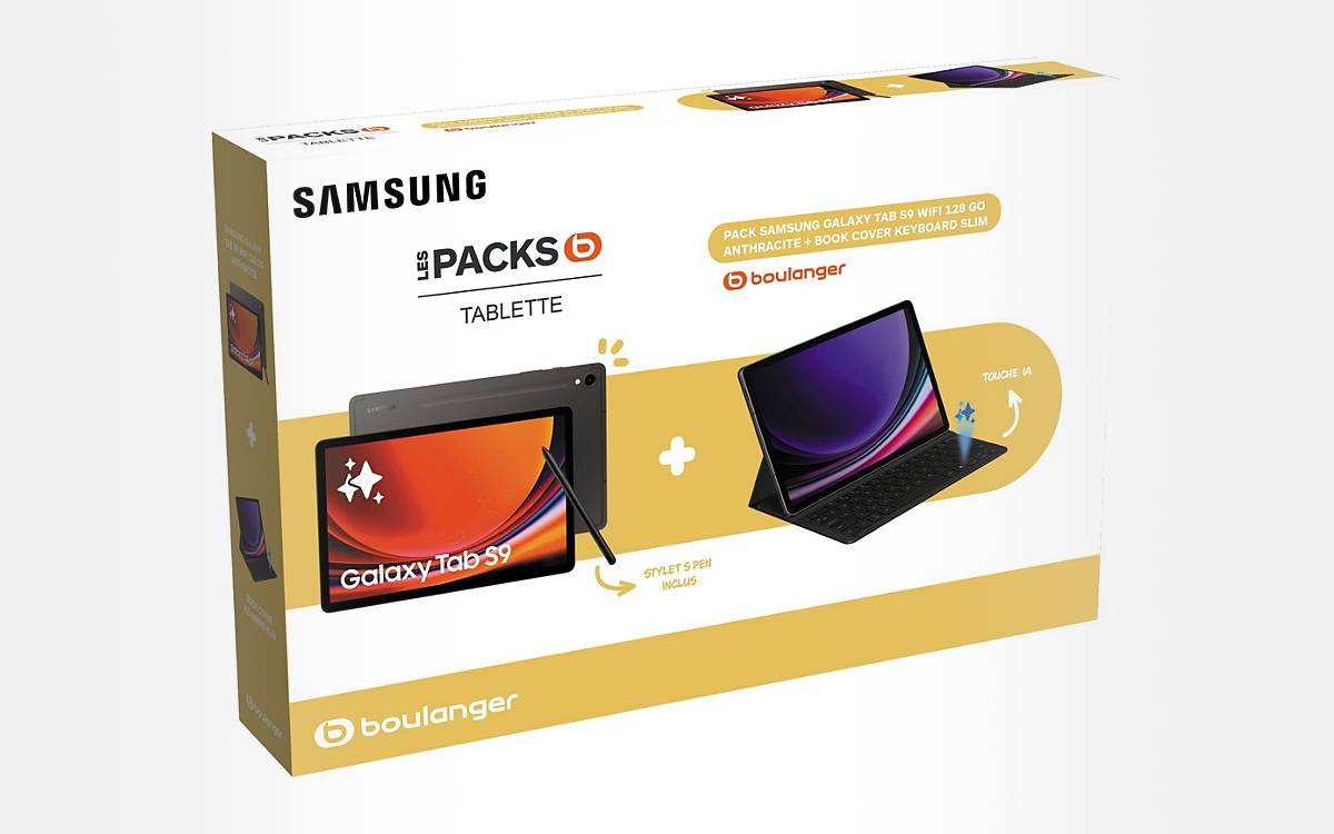 Galaxy Tab S9 : le prix de la tablette Samsung avec un Book Cover Keyboard Slim est en chute libre