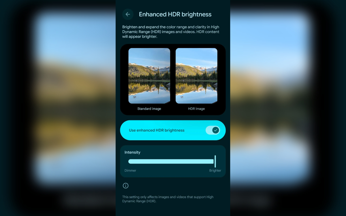Android 16 QPR2 Beta 1 luminosité HDR ameliorée
