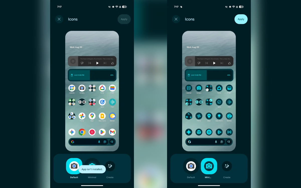 Android 16 QPR2 Beta 1 thème icônes minimalistes