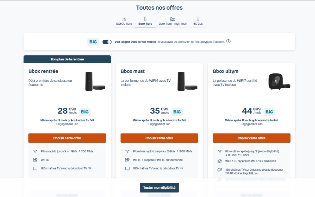 Offres Bbox rentrée