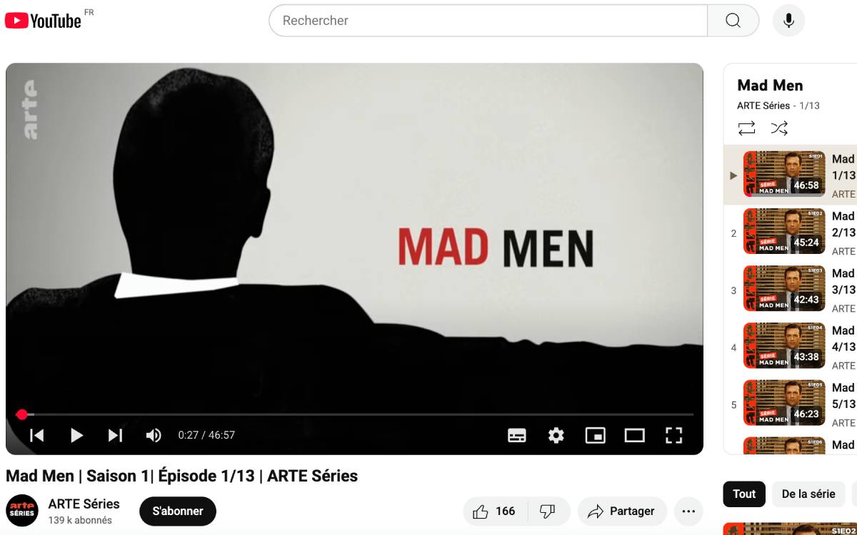 Mad Men sur YouTube