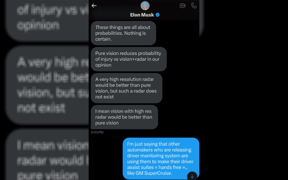 messages elon musk lidar