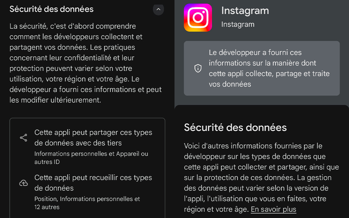 collecte données applis Android