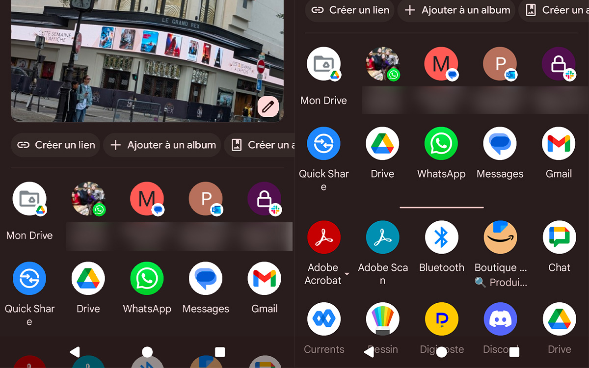 feuille de partage Android tuto