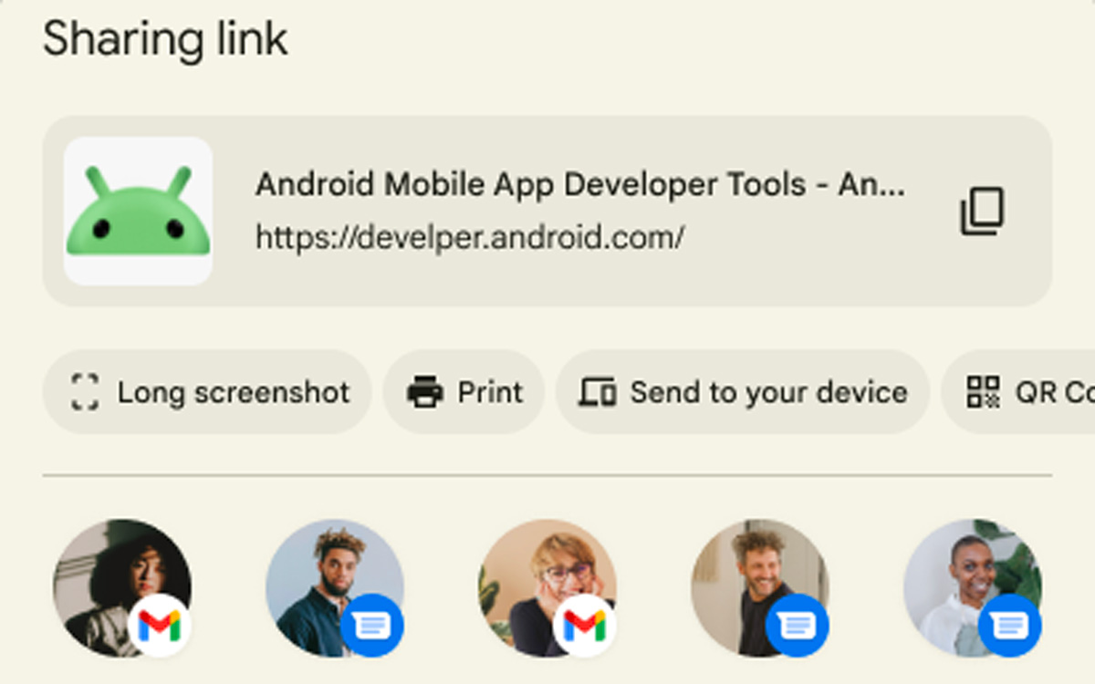 feuille de partage Android tuto
