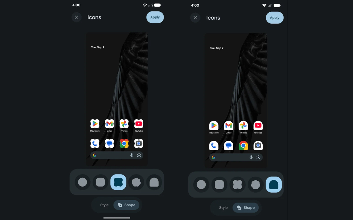 android 16 icone application personnalisée