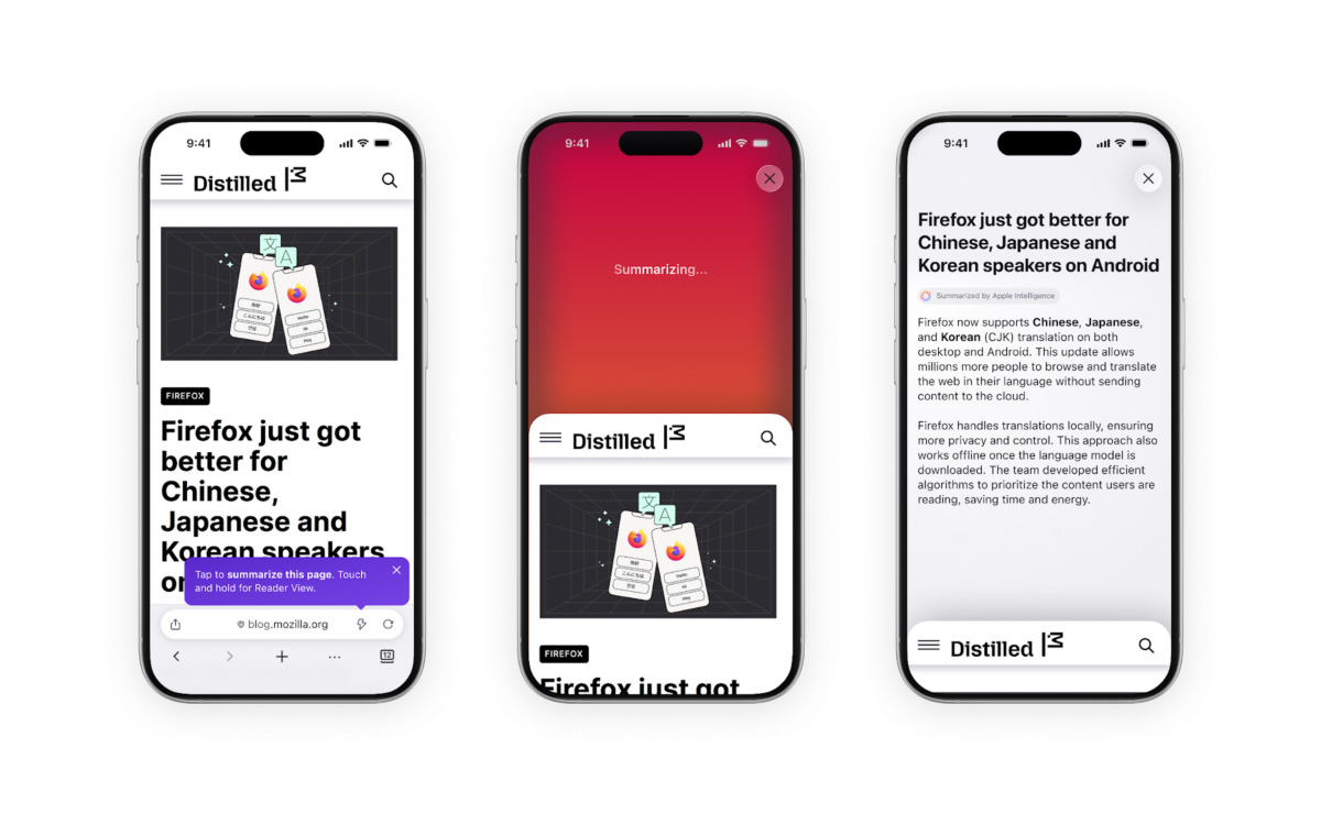 Firefox va vous faire secouer votre iPhone dans tous les sens pour résumer les pages web