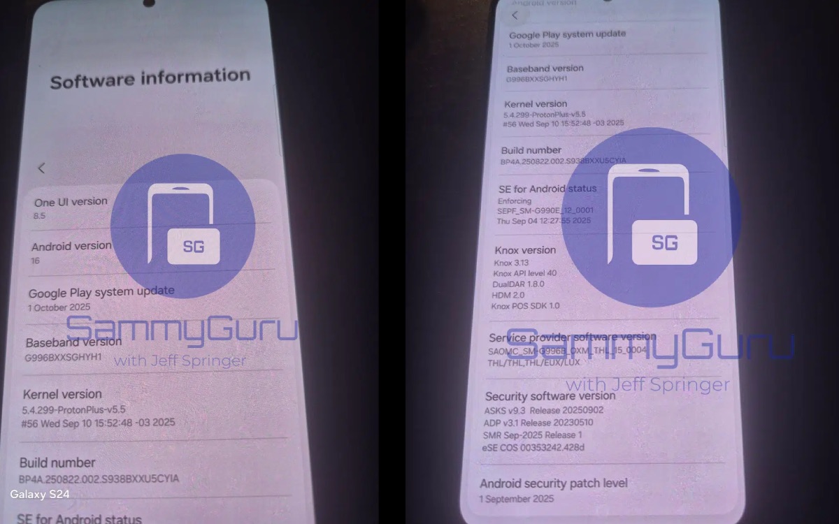 fuite design one ui 8.5