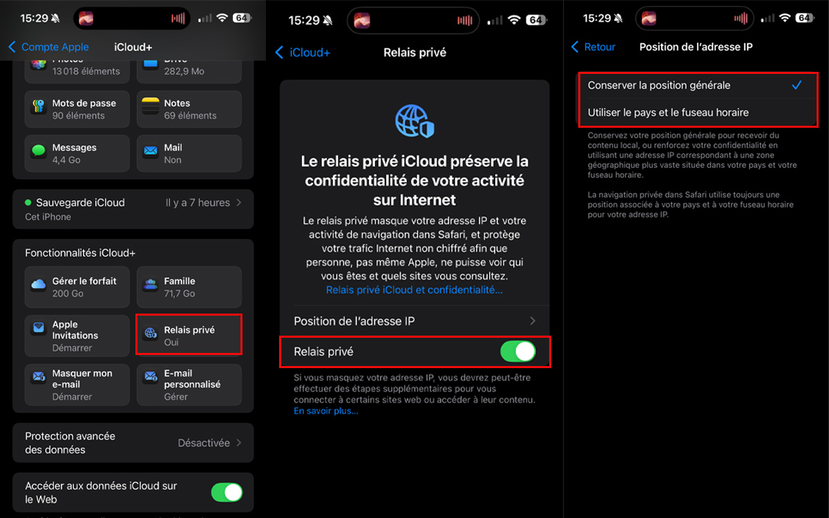 tuto iphone relais privé icloud