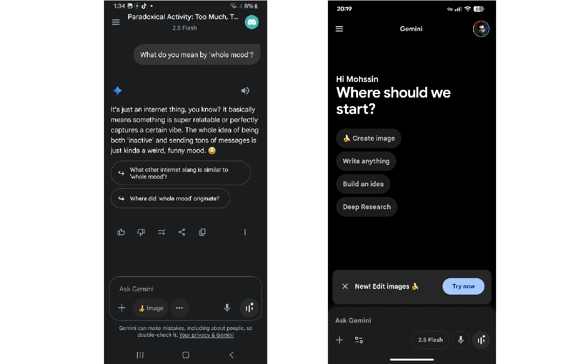 mode sombre Google Gemini Android thème noir profond