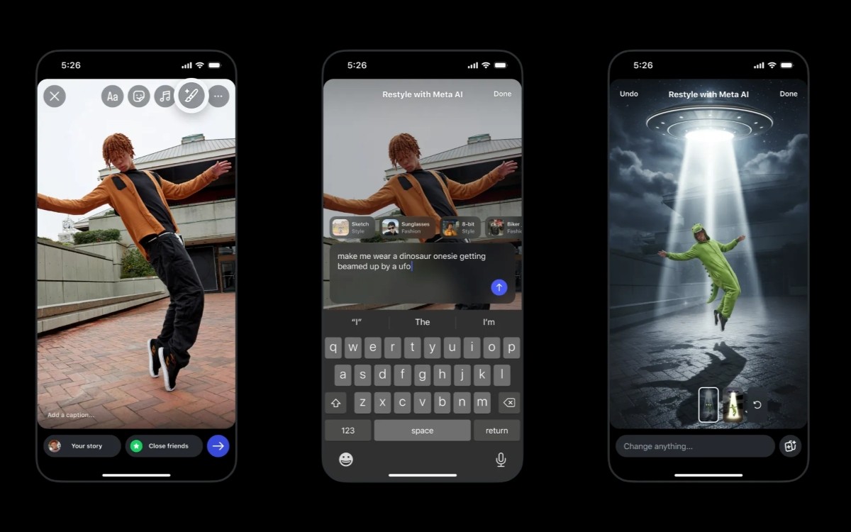 Meta AI Restyle story Instagram