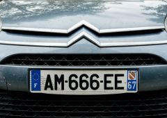 Plaque immatriculation rose