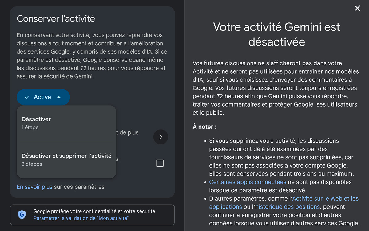 activité gemini smartphone